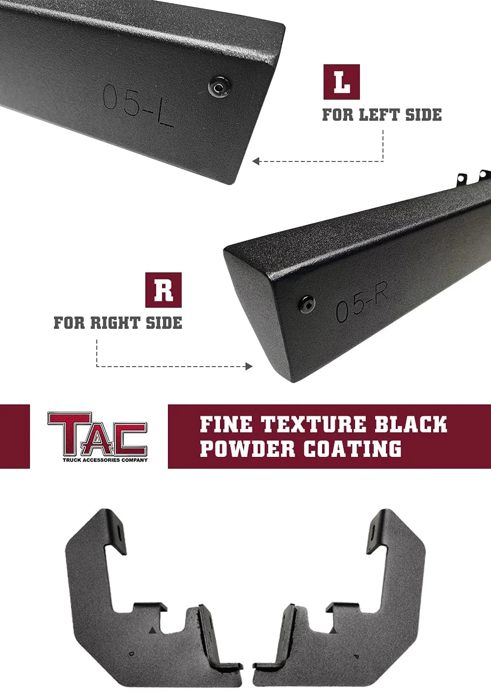 Black Off-Road Running Boards Side Steps Nerf Bars Rock Slider (2pcs) E97334