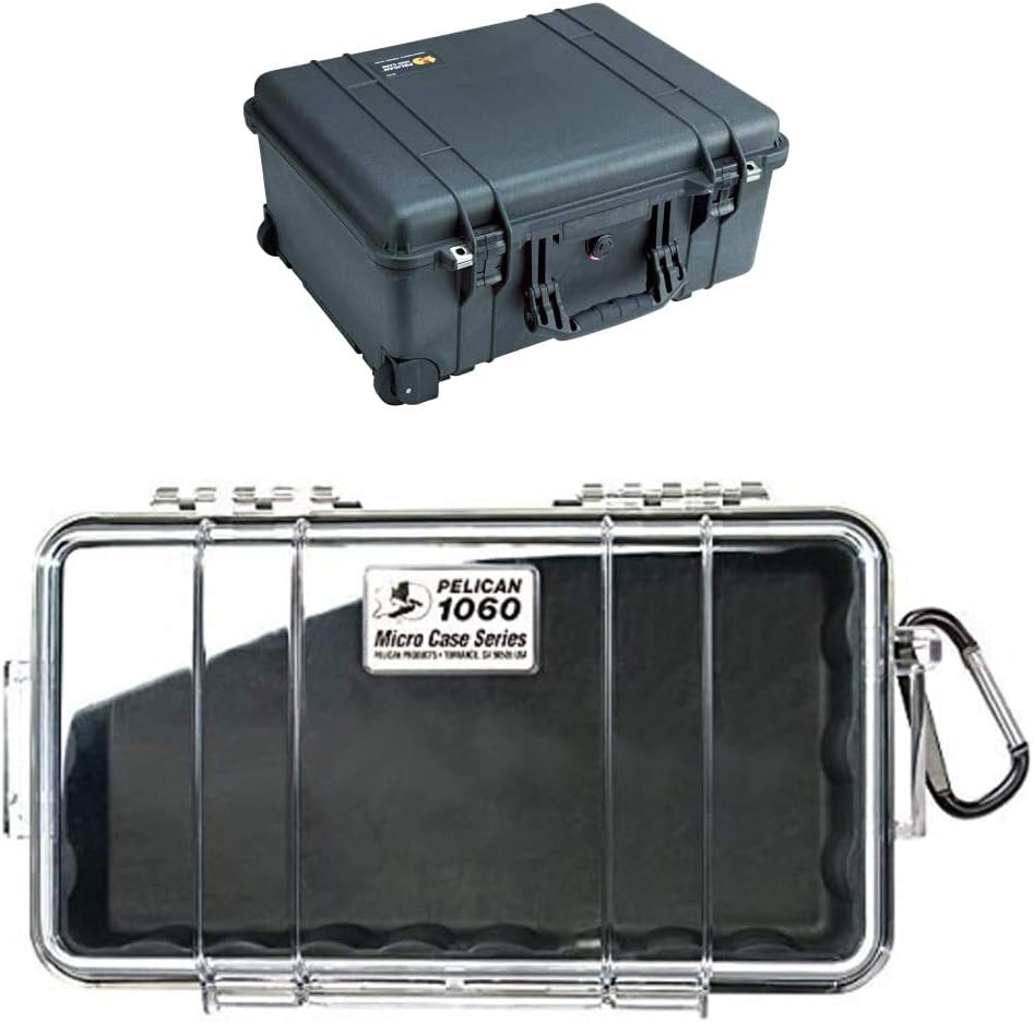 Pelican 1560 Case with Foam (Black) and 1060 Micro Case (Black/Clear) P510