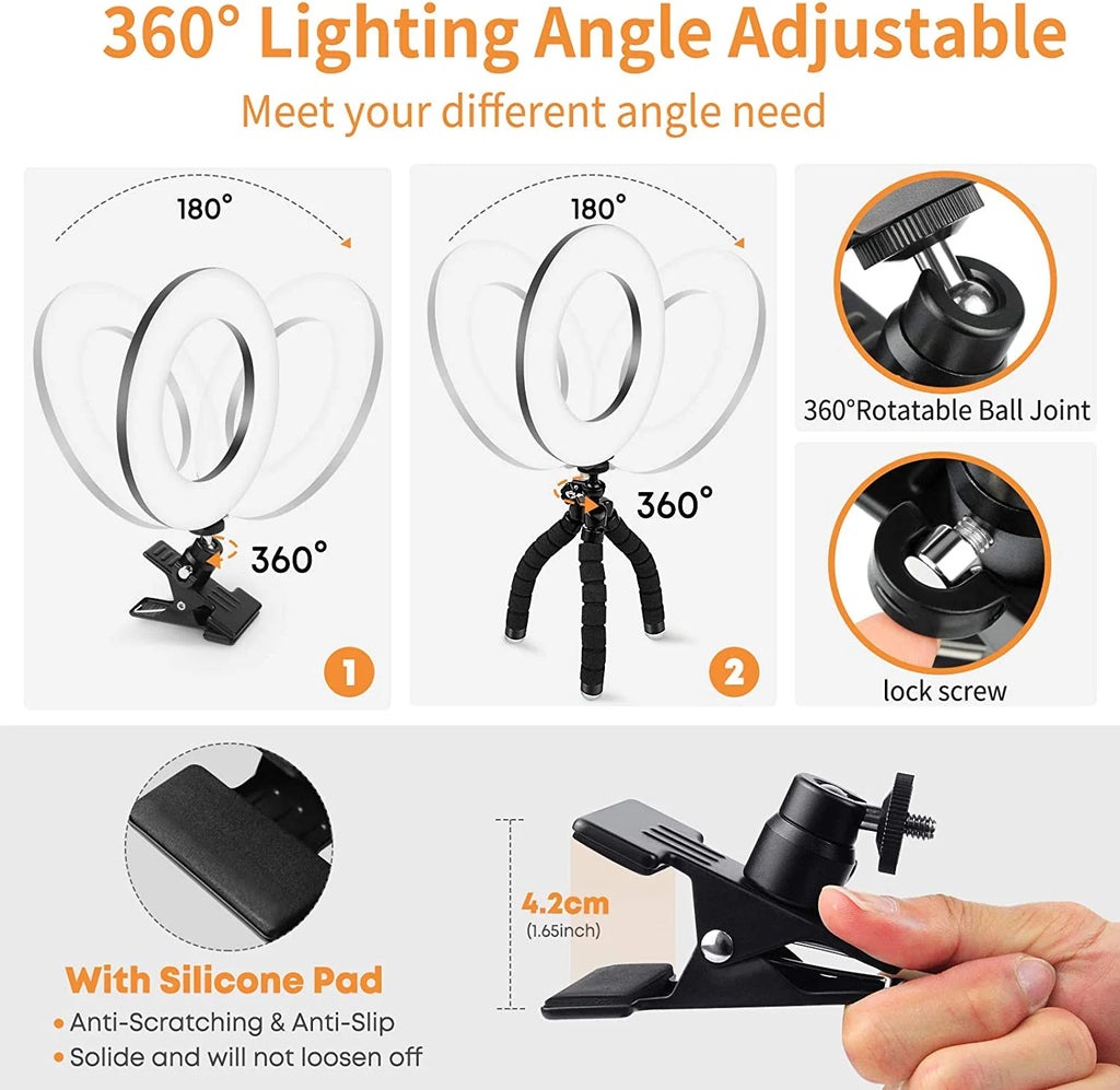 Ring Light Clip on Laptop Monitor with 5 Dimmable Color & 5 Brightness Level R137659