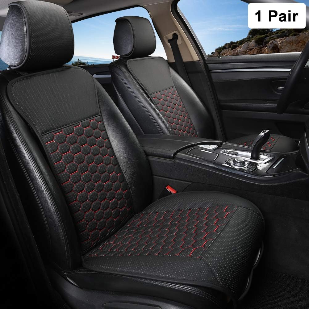 Black PU Leather Front Car Seat Covers Pack of 2 P725880