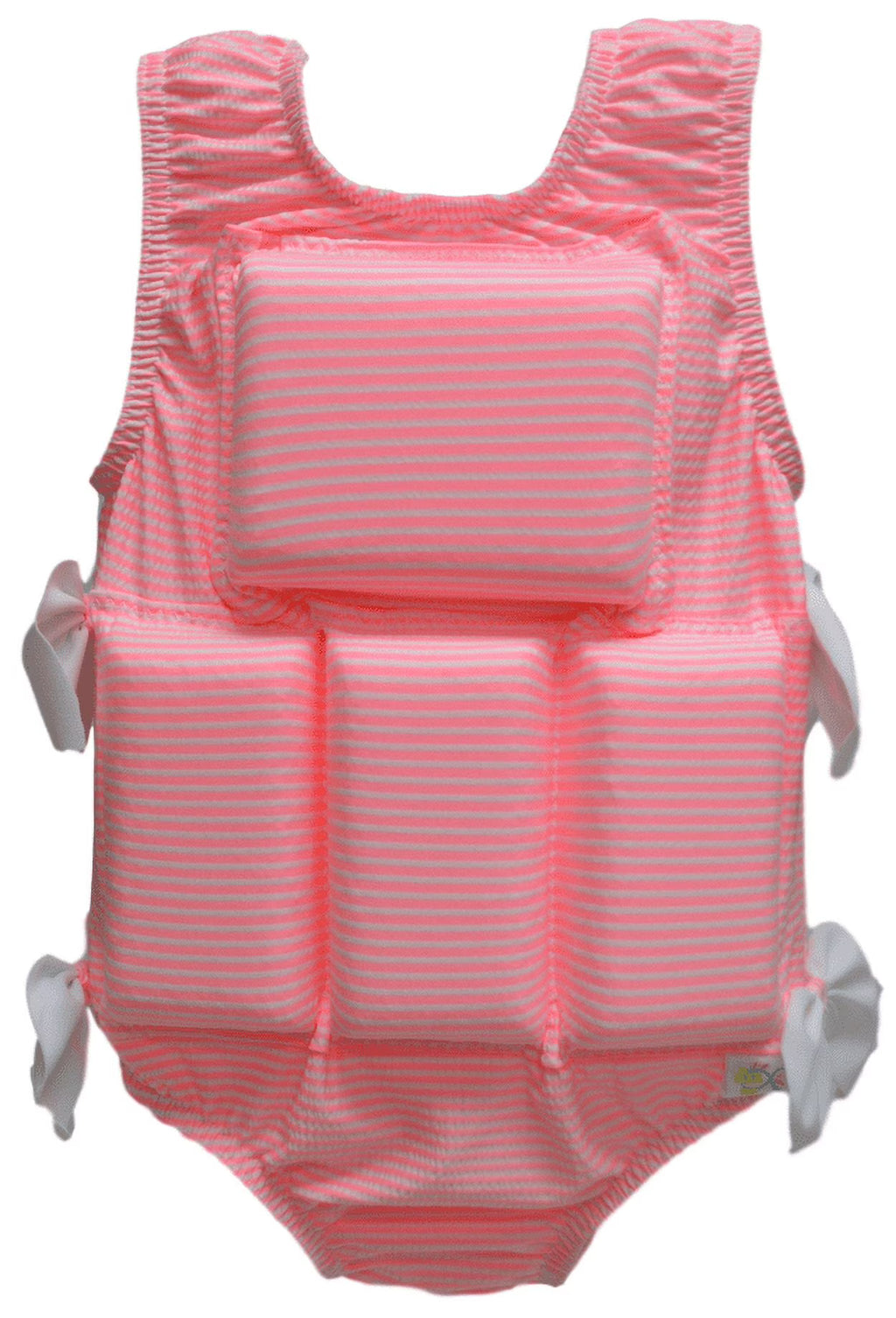 Coral Seersucker Girl's Swimwear Flotation Life Vest Swimsuit K141