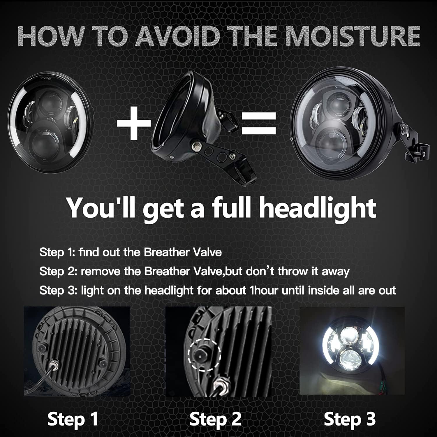 7Inch Round LED Motorcycle Headlights with Housing Bucket Bracket Mount for Amber Turn Signal Lights DRL Hi/Lo Beam Headlamps W5351