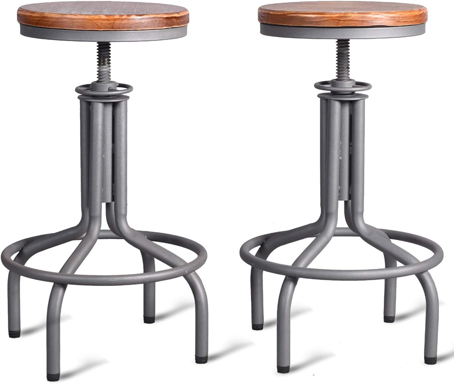 Black Wooden Top Bar Stool Set of 2 A465