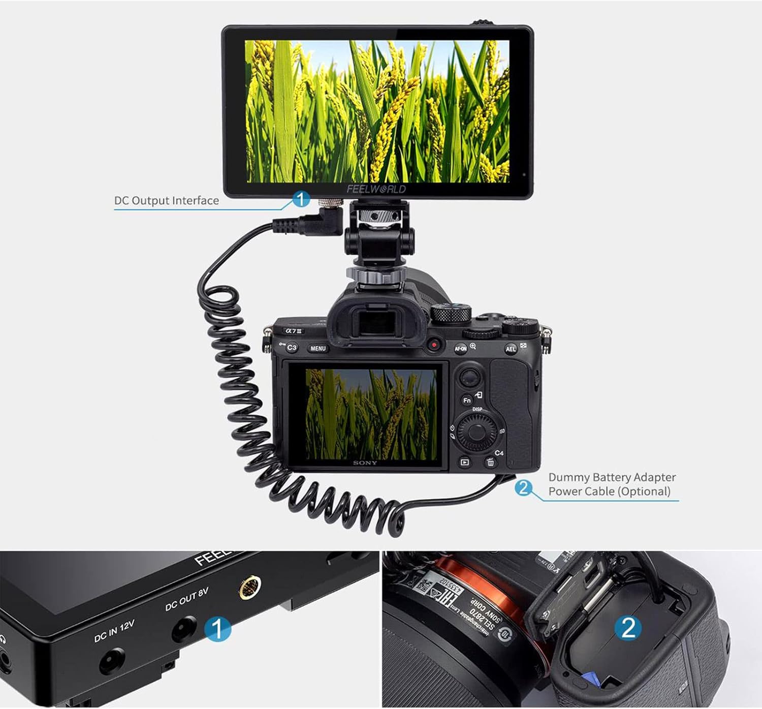 5.5 Touch Screen DSLR Camera Field Monitor 4K HDMI Input Output T546081