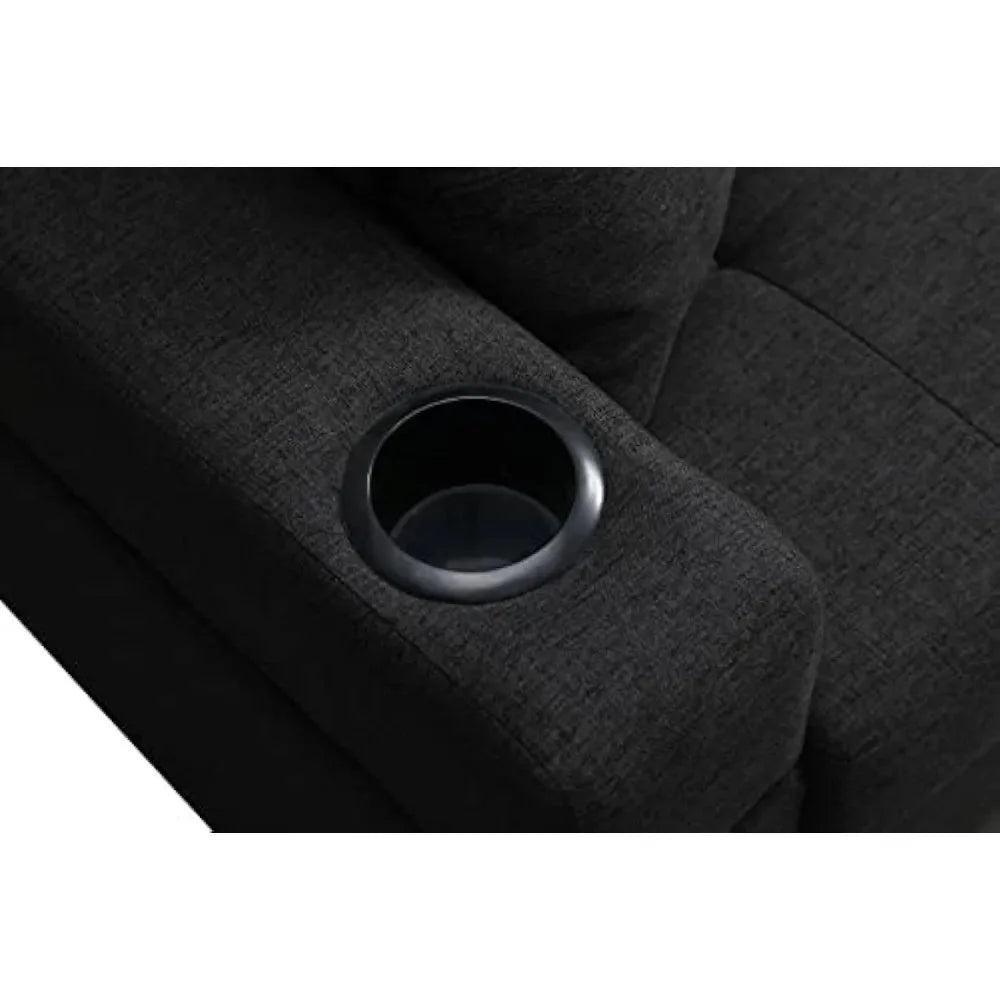 Black L-Shaped Upholstered Sofa Bed with Reversible Chaise H199184