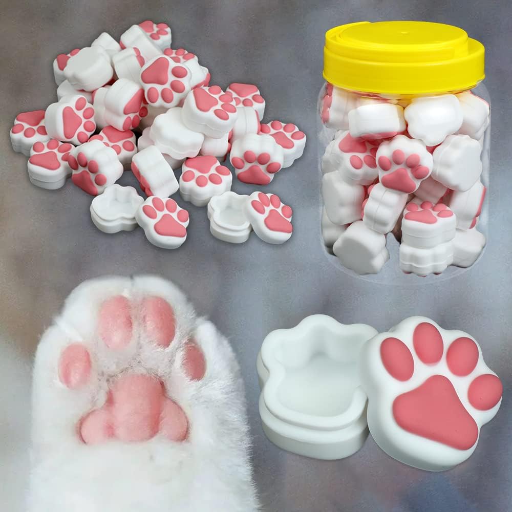 3ml Silicone Container For Wax Non-Stick Food Grade Cat Paw Small Silicone Jars Storage Containers (6) Pack of 2 K852