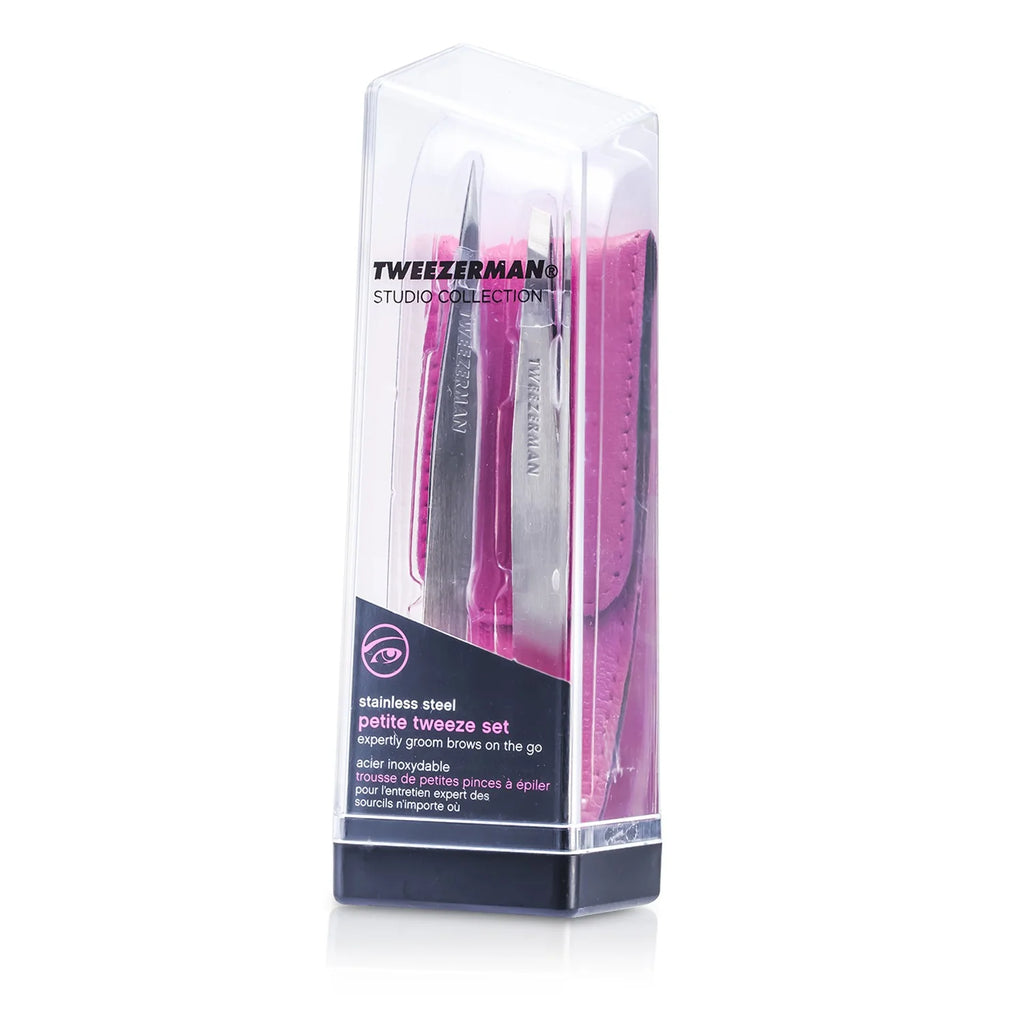 Slant Tweezer + Point Tweezer Set with Leather Case B76657