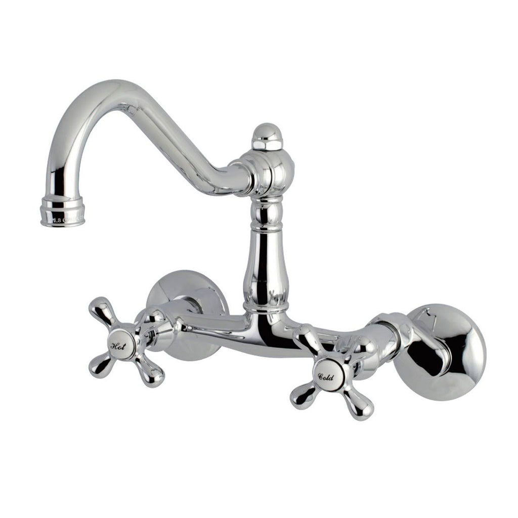 Vintage Adjustable Center Wall Mount Kitchen Faucet, Matte Black W24000