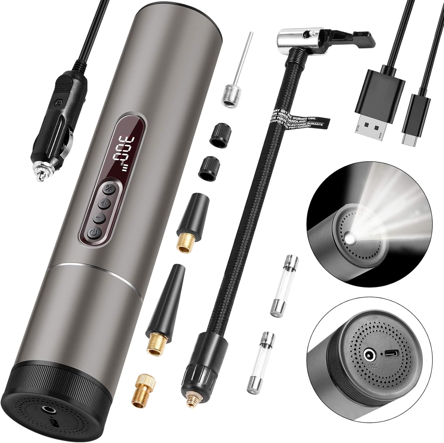 6600mAh Cordless Tire Inflator Air Compressor Pack of 2 E58098