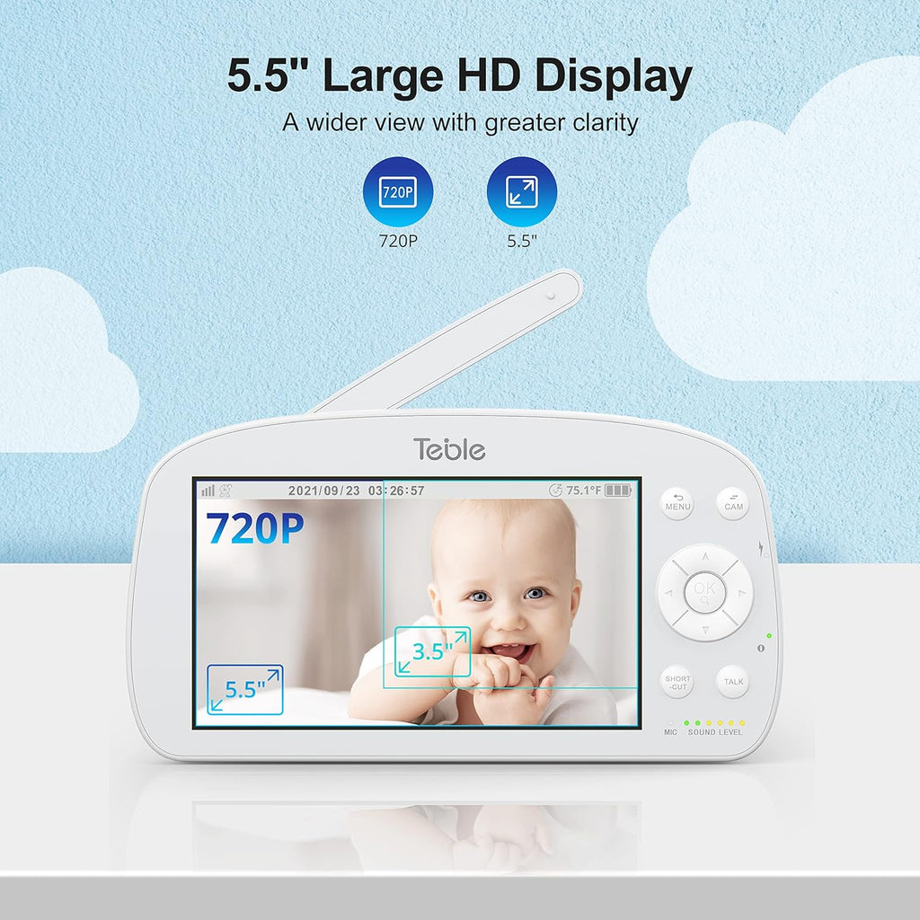 5.5" 720p HD Video Baby Monitor with Camera and Audio K605985