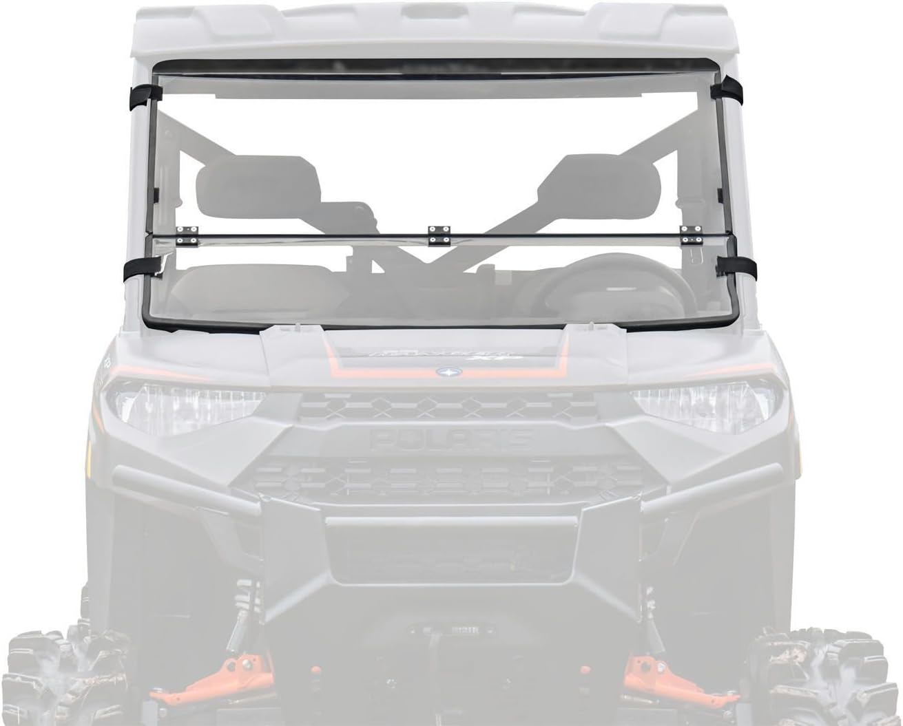 Scratch Resistant Flip / Fold Down 2-in-1 Windshield for Polaris Ranger XP 1000, 1/4 Thick Polycarbonate V79671