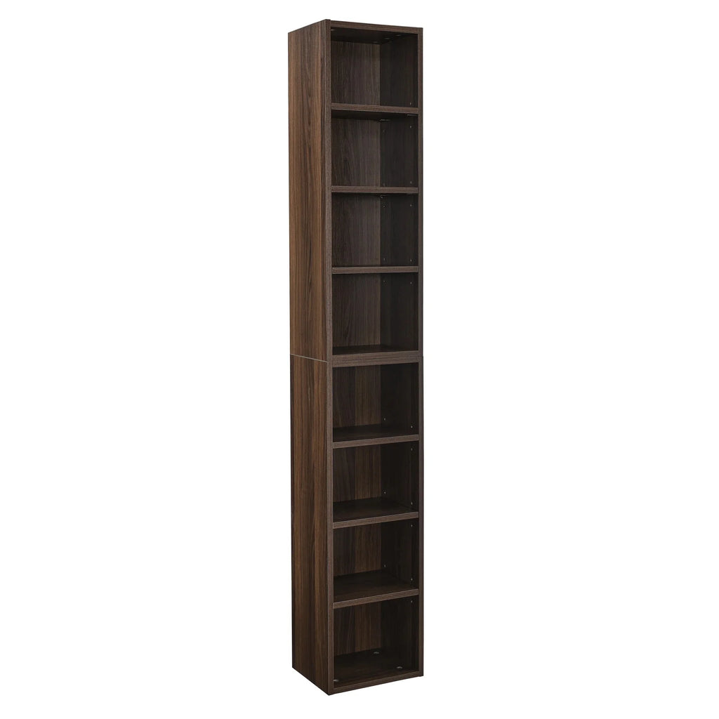 8-Tier Media Tower Rack Storage Cabinet with Adjustable Shelves N584603