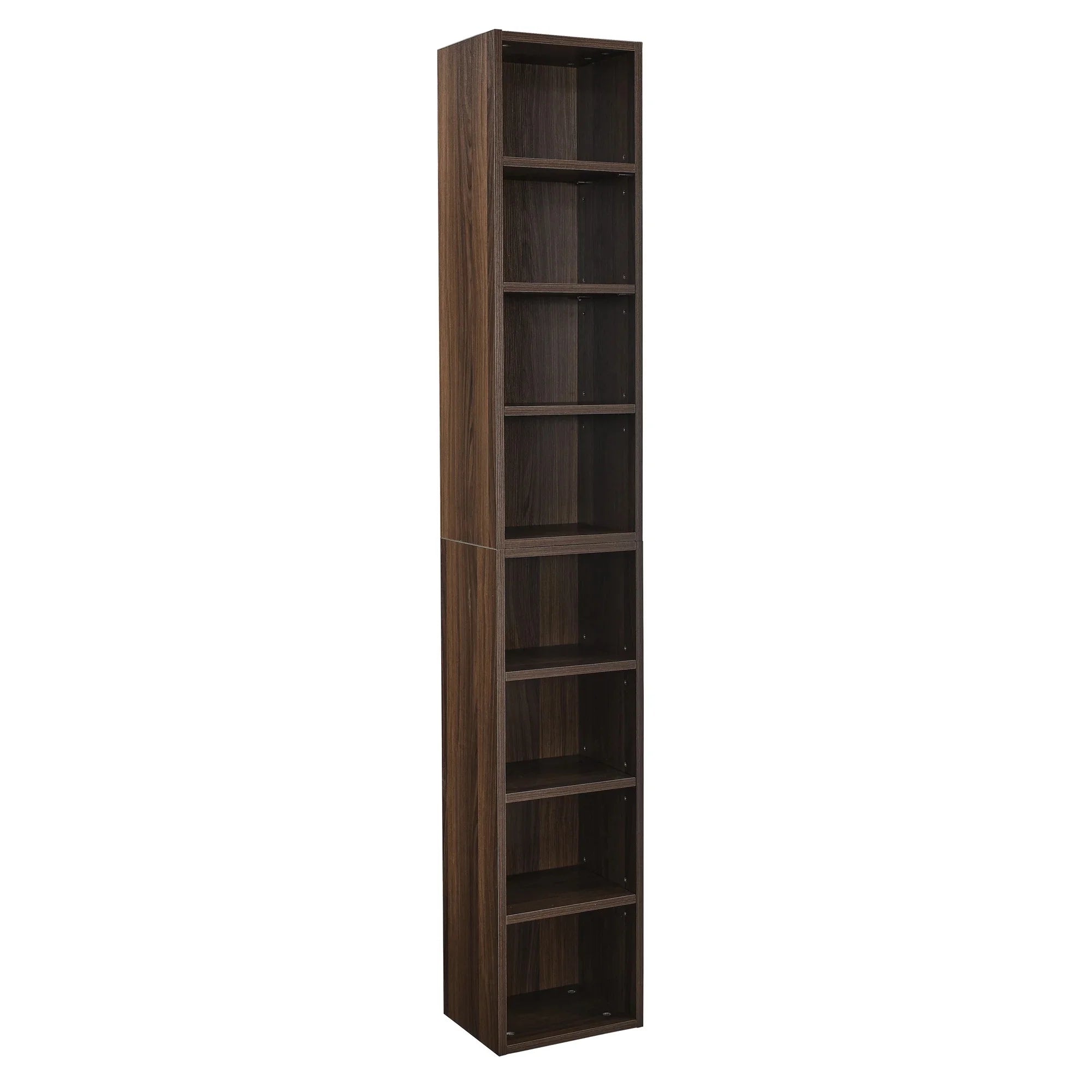 8-Tier Media Tower Rack Storage Cabinet with Adjustable Shelves N584603