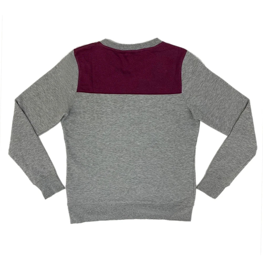 Light Grey Heather Amaranth Purple Fleece Hoodie S930