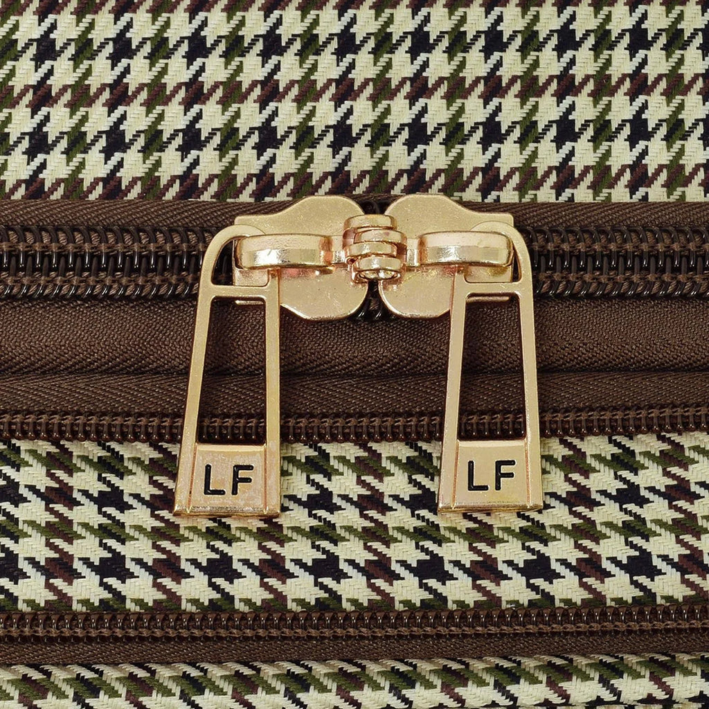 Olive Houndstooth 8-Wheel Under The Seat Bag 15 In. I12992
