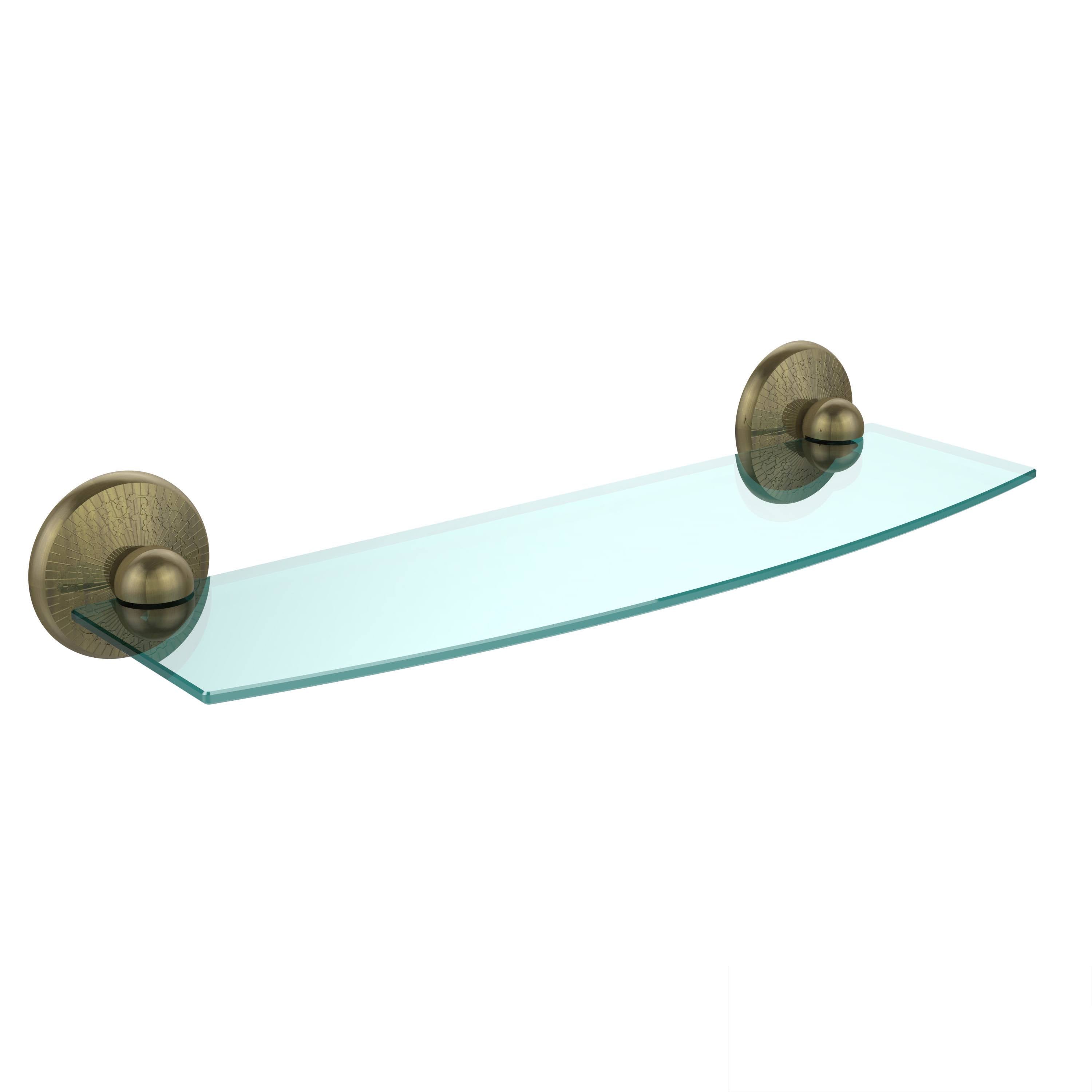 Polished Chrome 18 inch Glass Shelf N2354