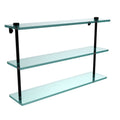 Triple Tiered Glass Shelf Matte Black Z912124