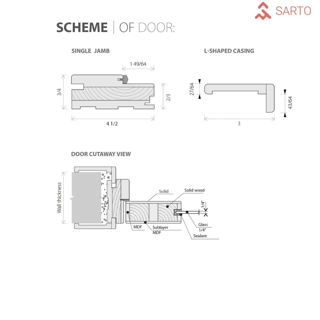 Solid French Double Doors 48 x 84 inches Natural Veneer with Frosted Glass Wood Solid Panel Frame Trims Y1118