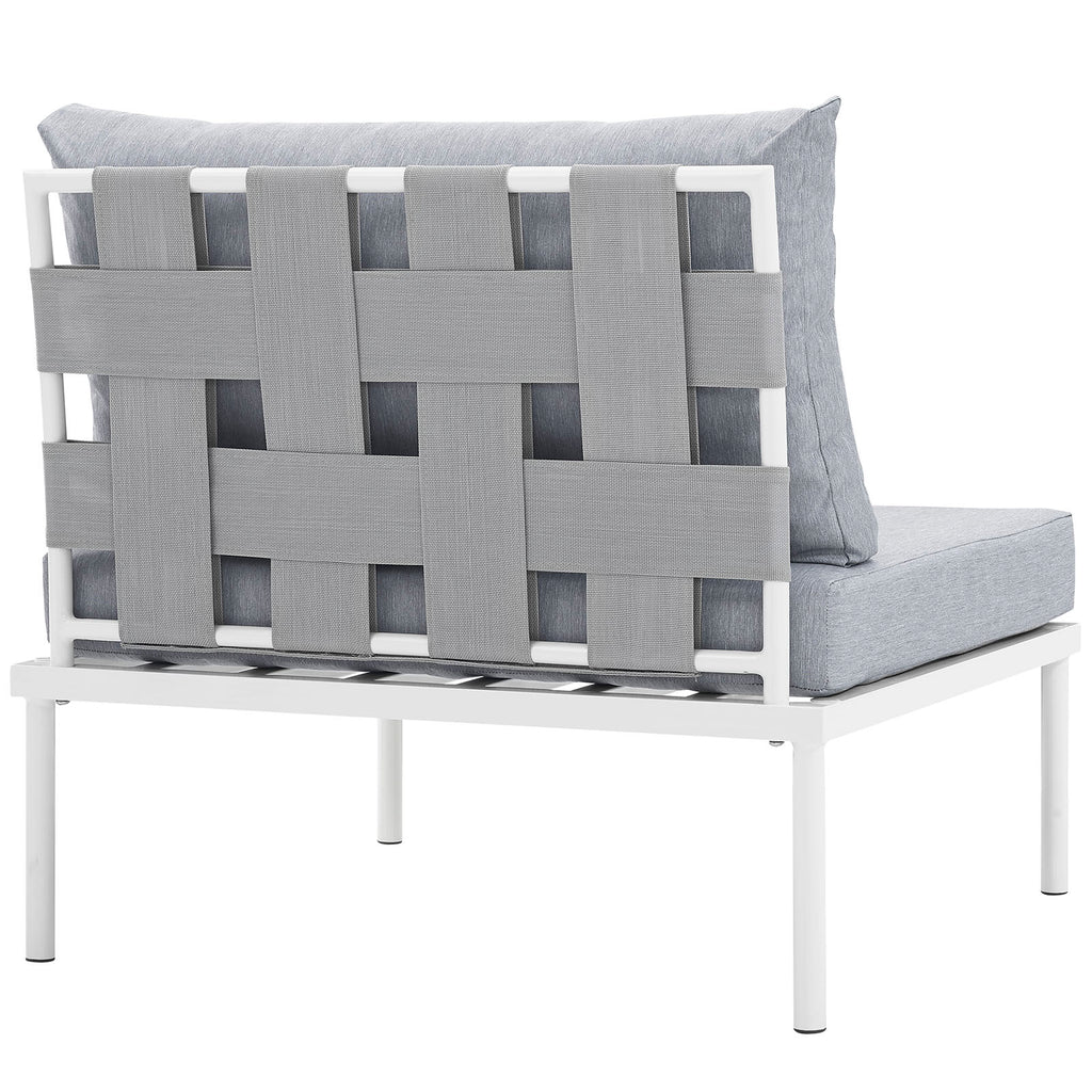 White Gray Armless Outdoor Patio Aluminum Chair K9926