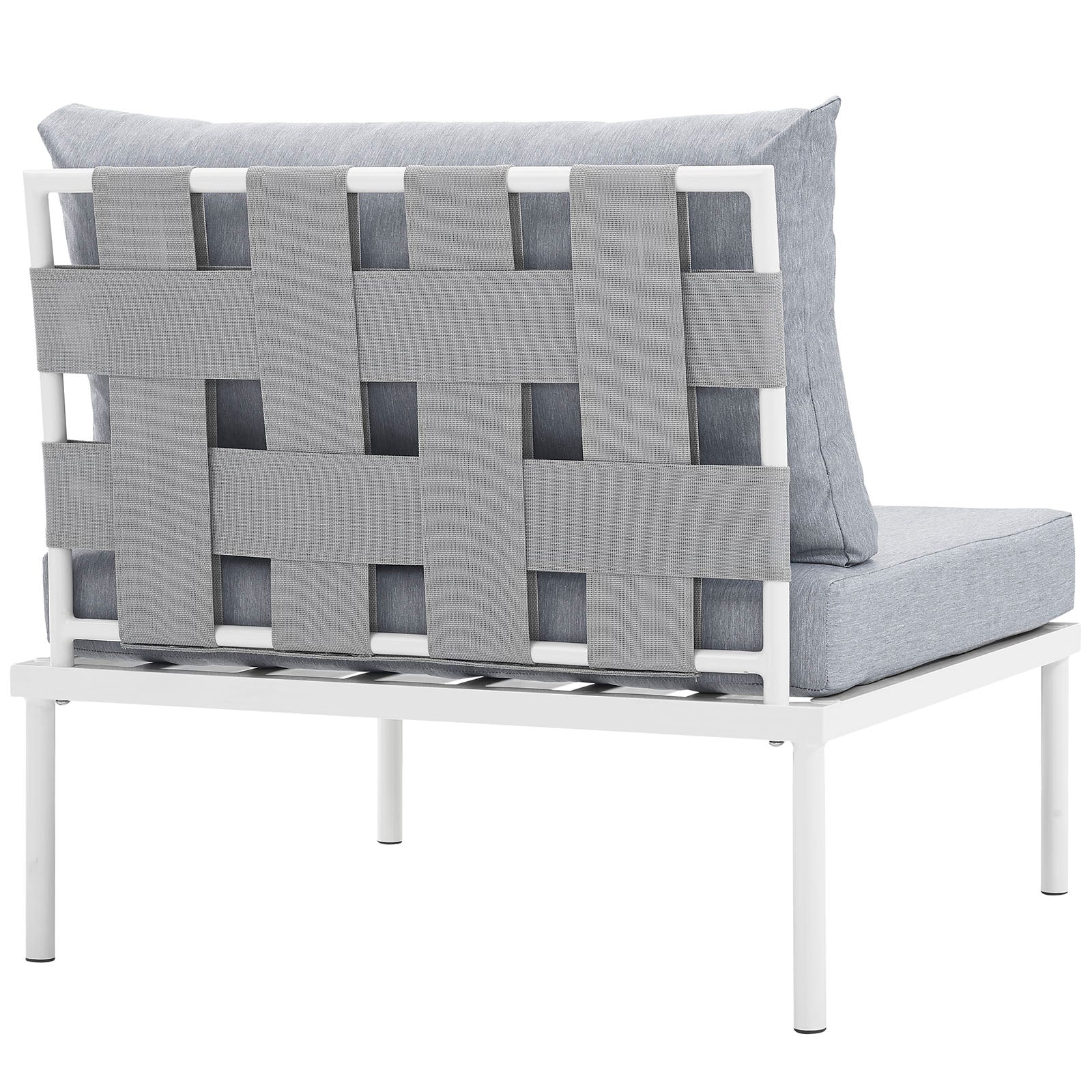 White Gray Armless Outdoor Patio Aluminum Chair K9926