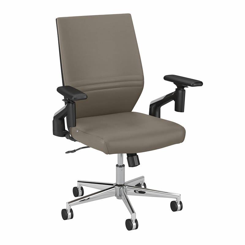 Washed Gray Leather Office Chair Y759758