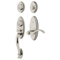 Right Handed Double Cylinder Two Point Handleset with Satin B6778