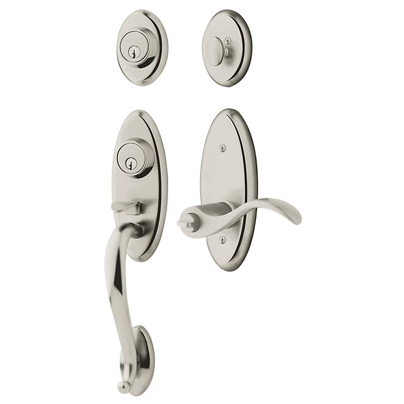 Right Handed Double Cylinder Two Point Handleset with Satin B6778