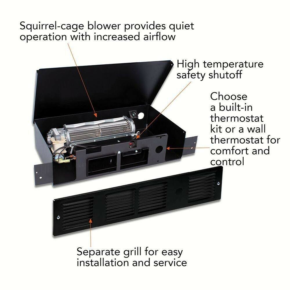 Black 750W 240V Under-Cabinet Electric Heater X671