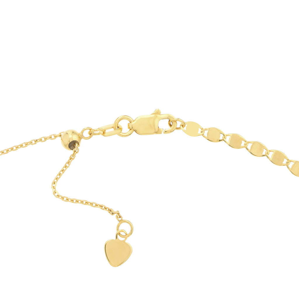 14K Yellow Gold Choker Necklace with Bead Slider F42185