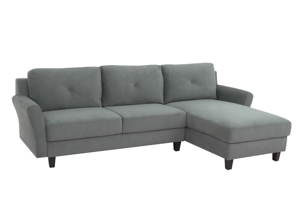Dark Gray Microfiber Sectional Sofa Q3724