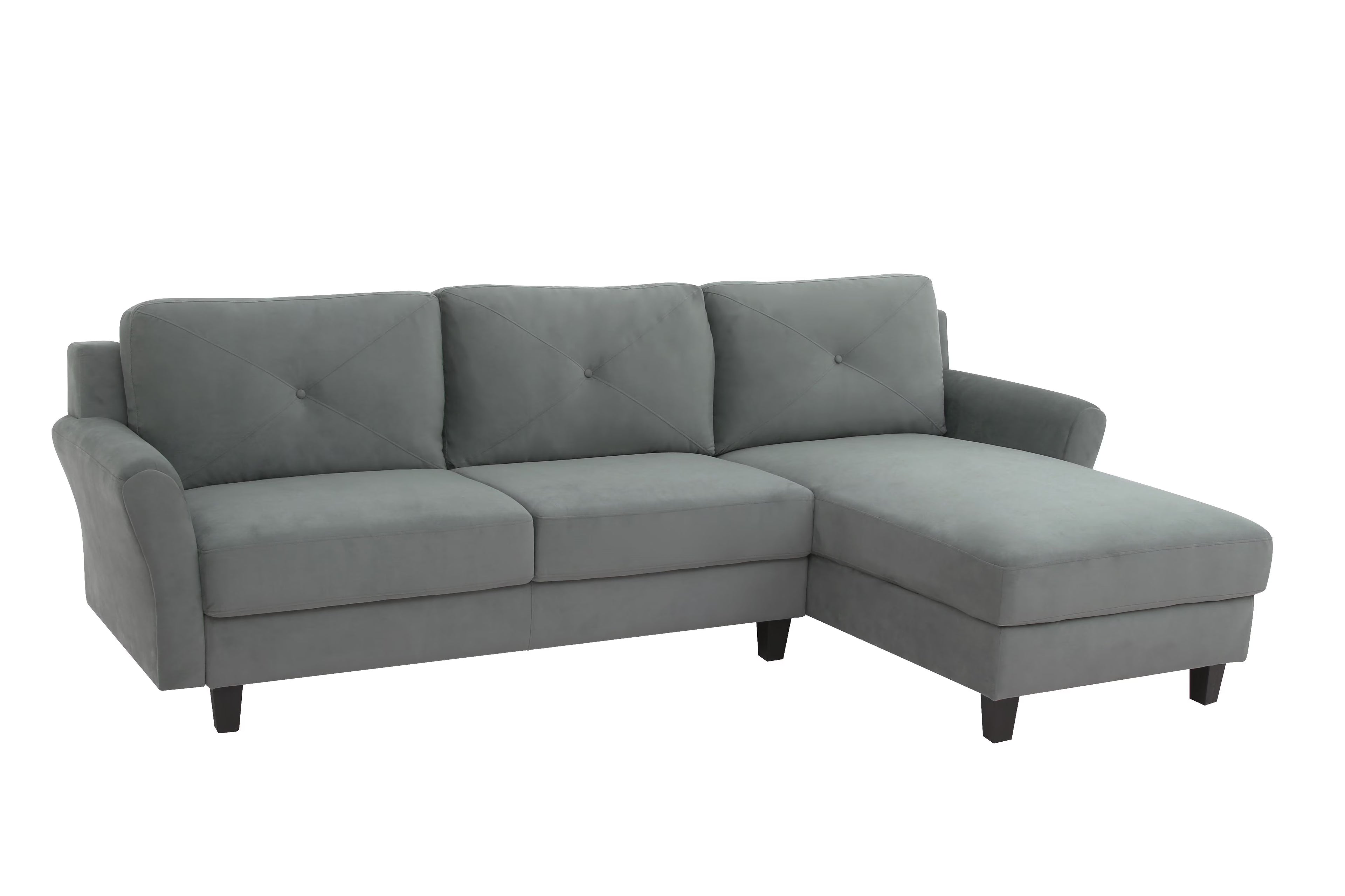Dark Gray Microfiber Sectional Sofa Q3724