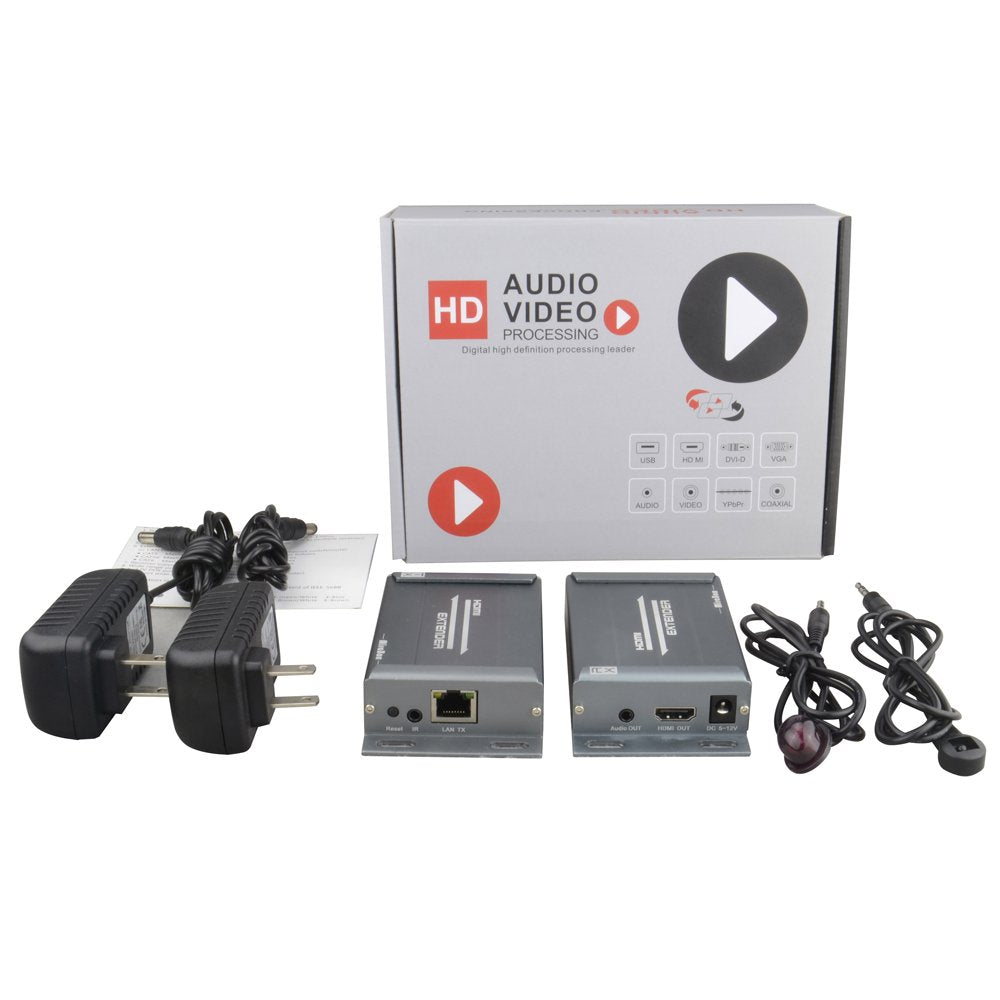 HDMI USB KVM Extender, 80m 1080P@60Hz Over Rj45 Cat5e Cat6, USB2.0 * 2, Transmitter and Receiver J6600