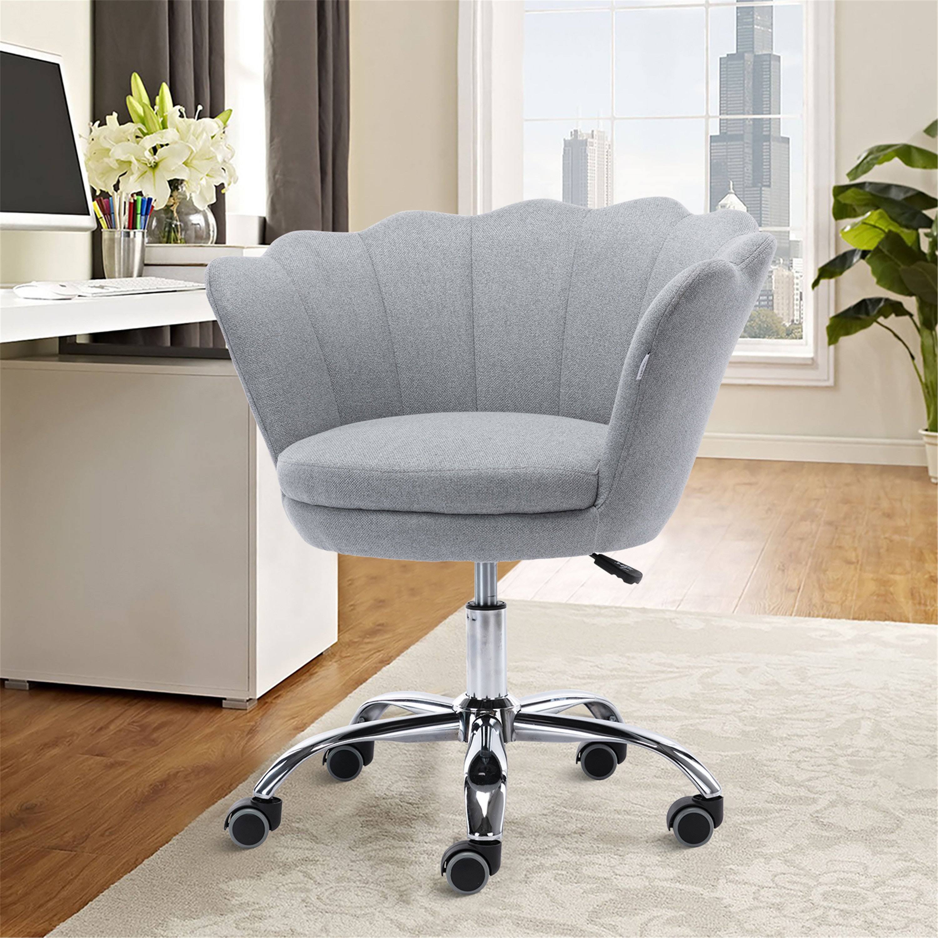 Light Grey Swivel Shell Chair W435307