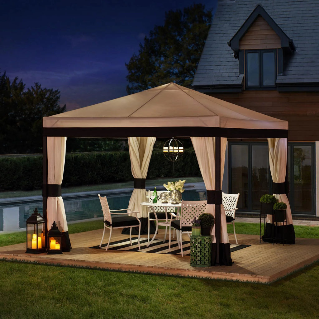 Black and White Steel Gazebo W260