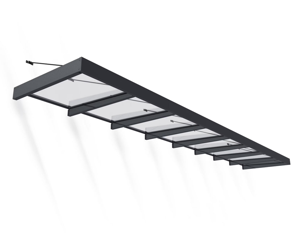 25' x 5' Gray/Clear Awning G4756