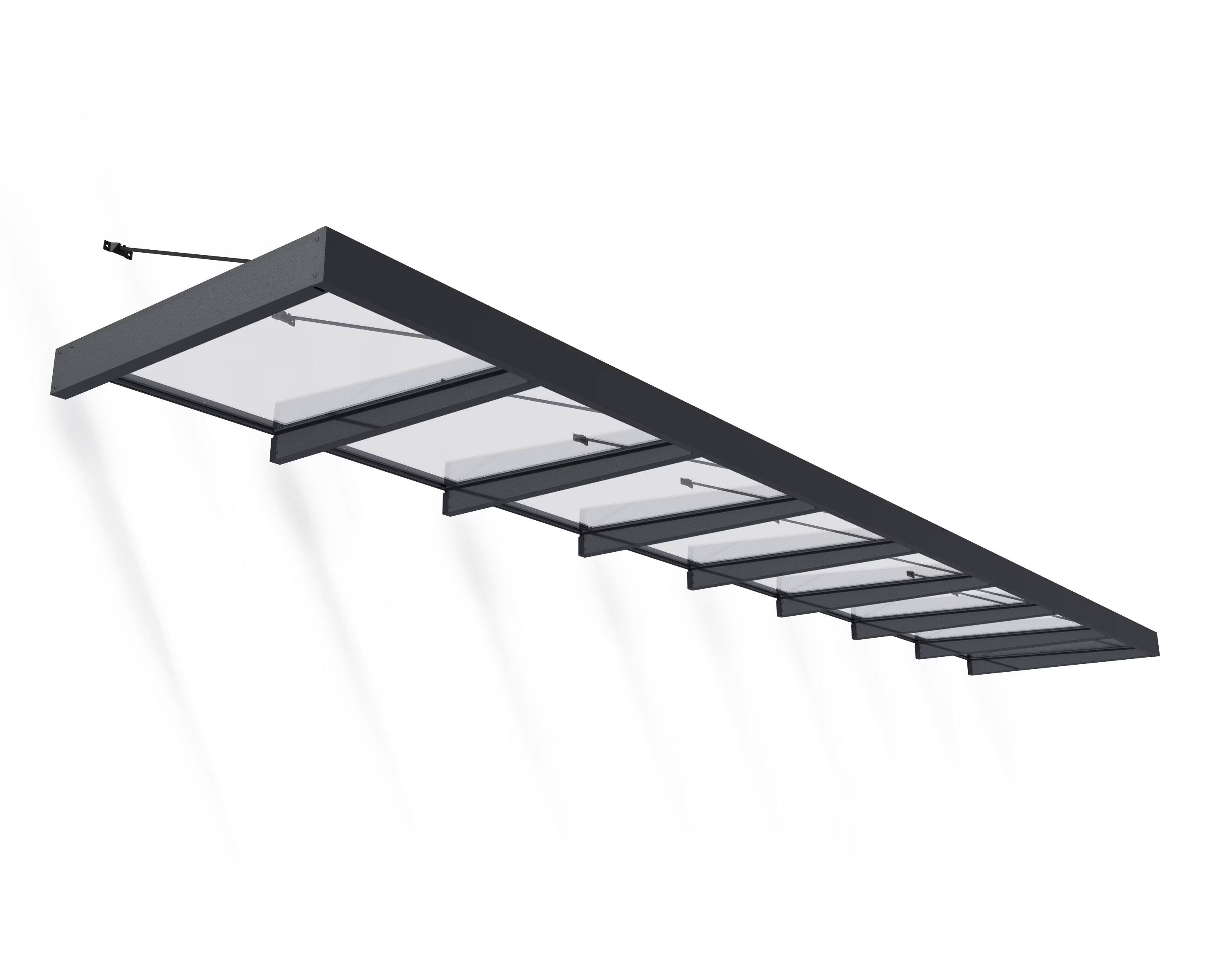 25' x 5' Gray/Clear Awning G4756