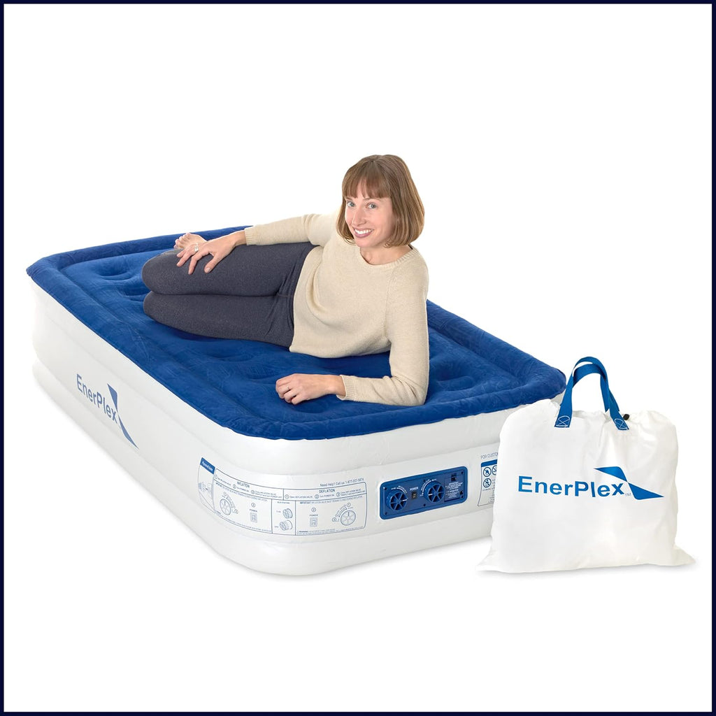 Luxury 15 Inflatable Twin Air Mattress with Built-in Dual Pump G997814