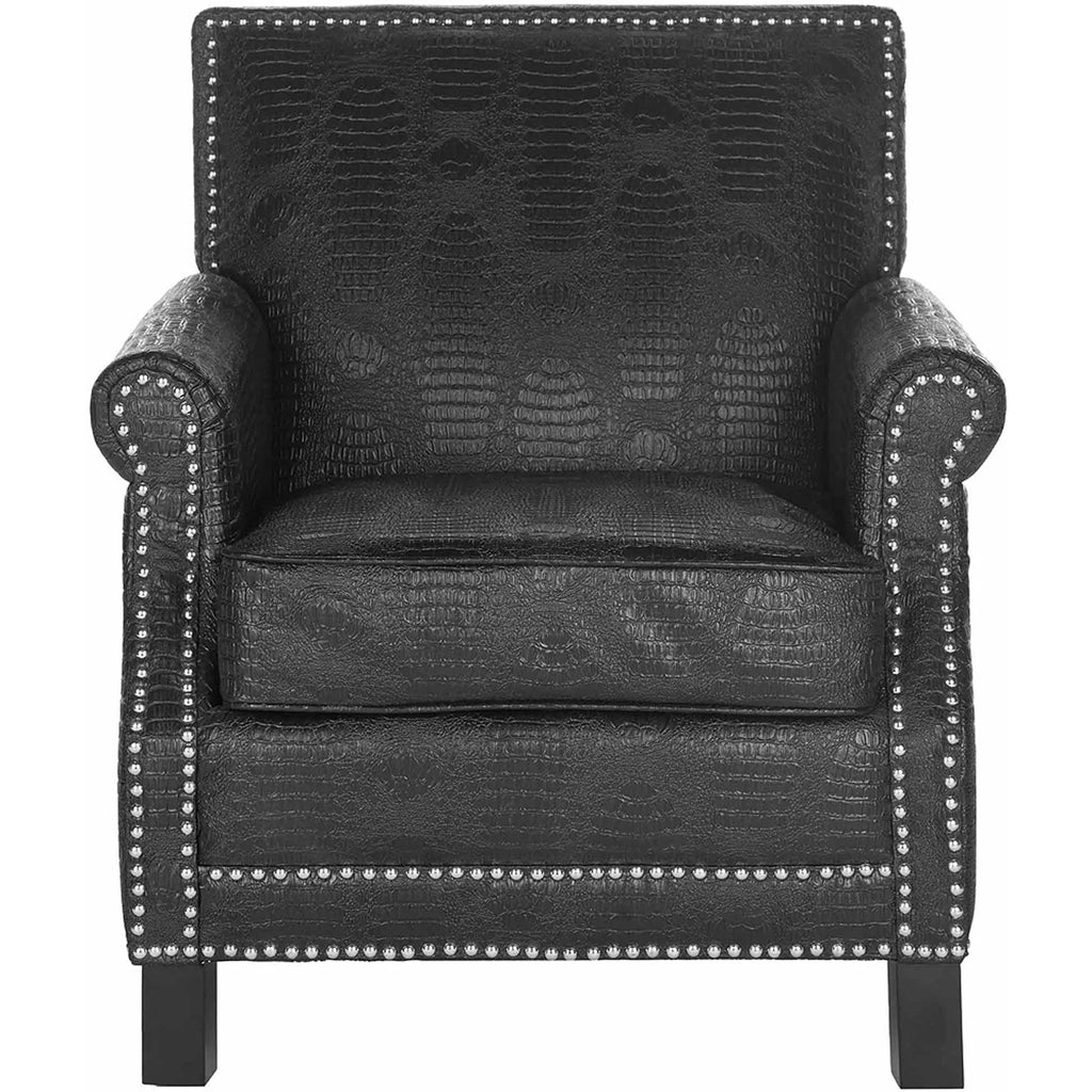 Black Crocodile Upholstered Club Chair R901
