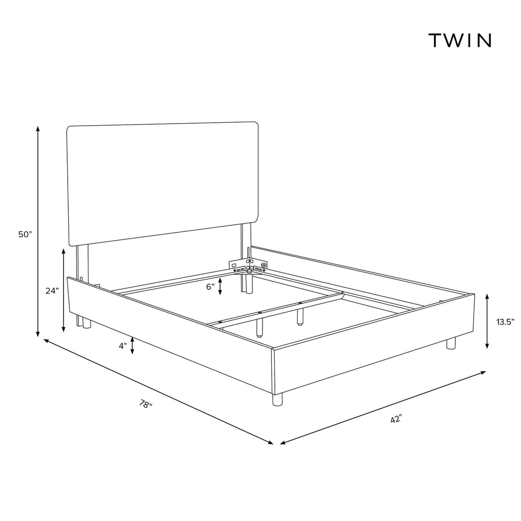 Navy Velvet Twin Bed V273200