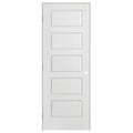 28 in. x 80 in. 5-Panel Right-Handed Hollow-Core Smooth Primed Composite Prehung Interior Door R297