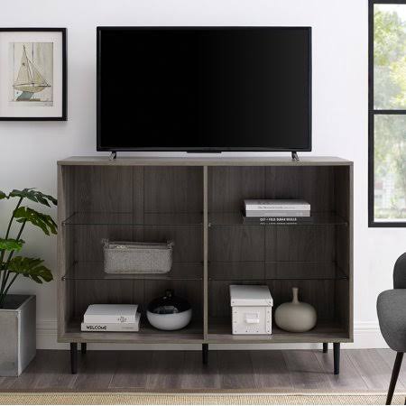 6-Shelf Bookcase, Slate Grey, 34 inch H x 48 inch W x 14 inch D V153