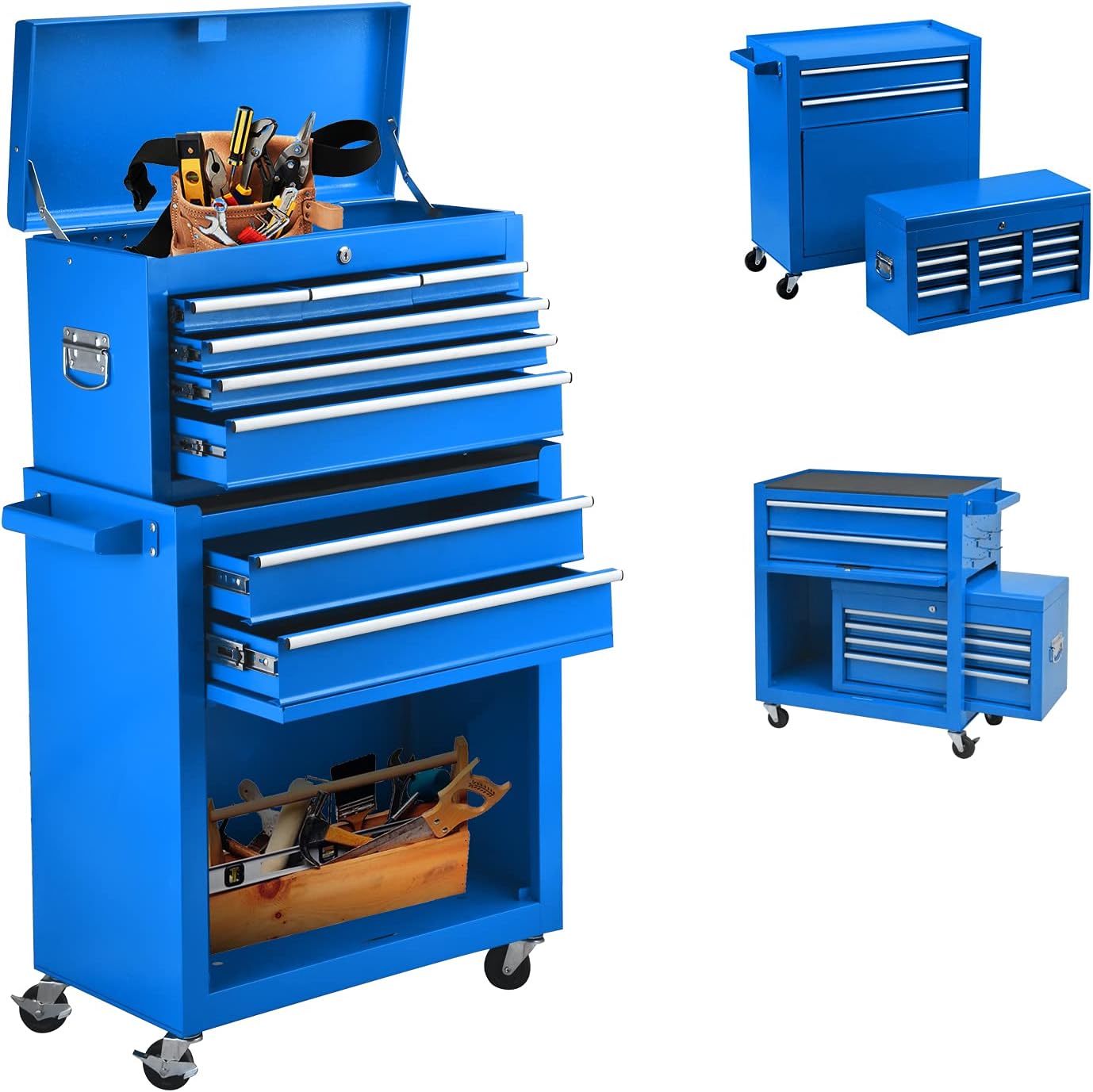 Blue 8-Drawer Rolling Tool Chest with Lockable Drawers X61935