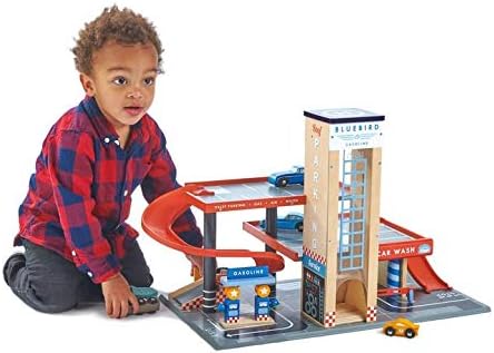 Blue Bird Service Station Wooden Garage and Service Station with Ramps Petrol Pumps and Car Wash Center A130848