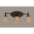 Three Light Bath Bar Dark Granite Finish with Italian Marble Glass L706