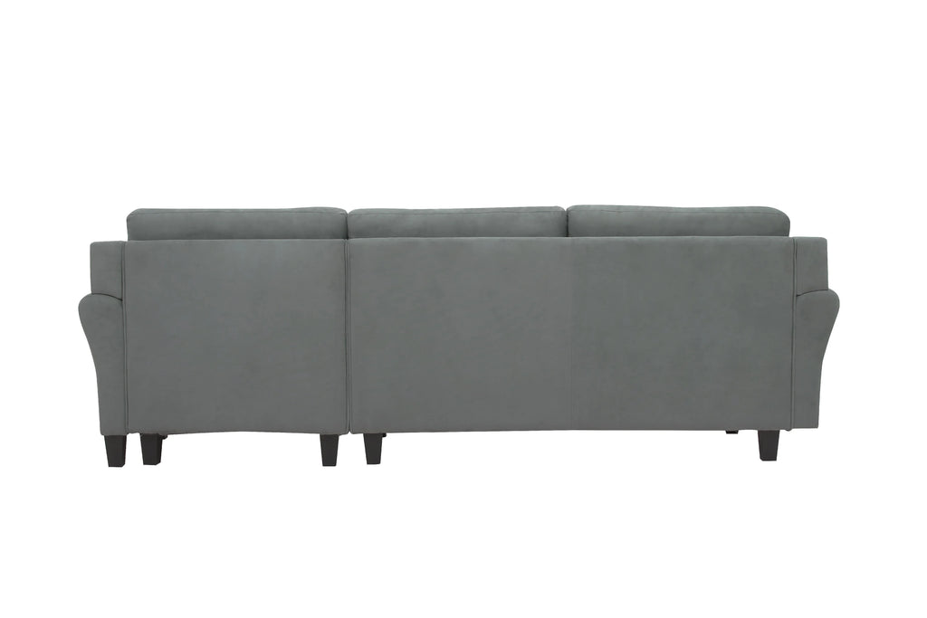 Dark Gray Microfiber Sectional Sofa Q3724