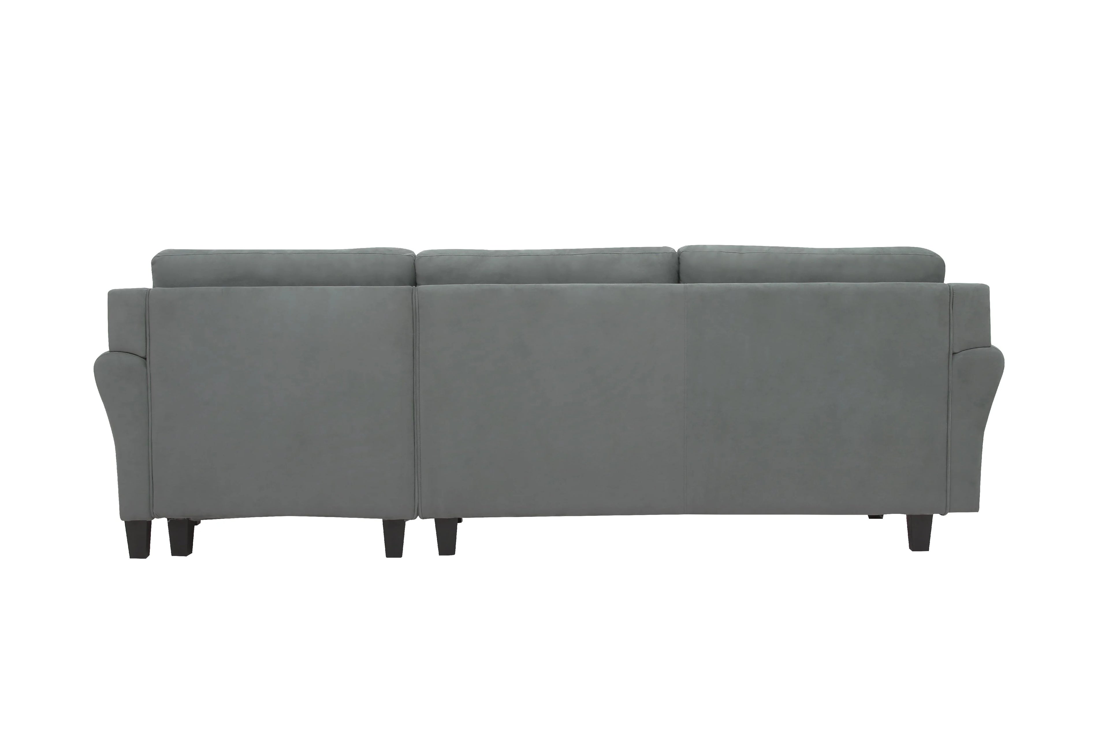 Dark Gray Microfiber Sectional Sofa Q3724