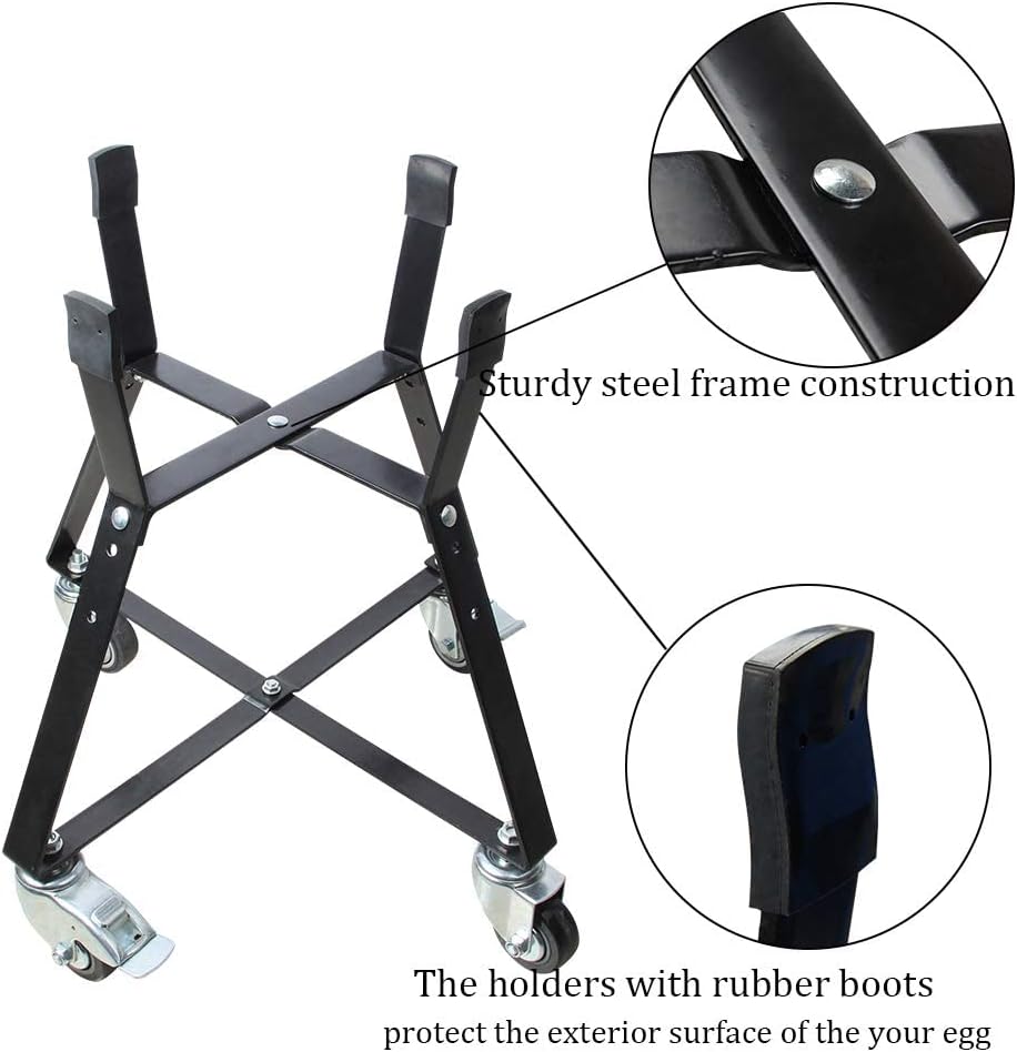 Rolling Cart with Heavy Duty Locking Caster Wheels Powder Coated Steel Q76447