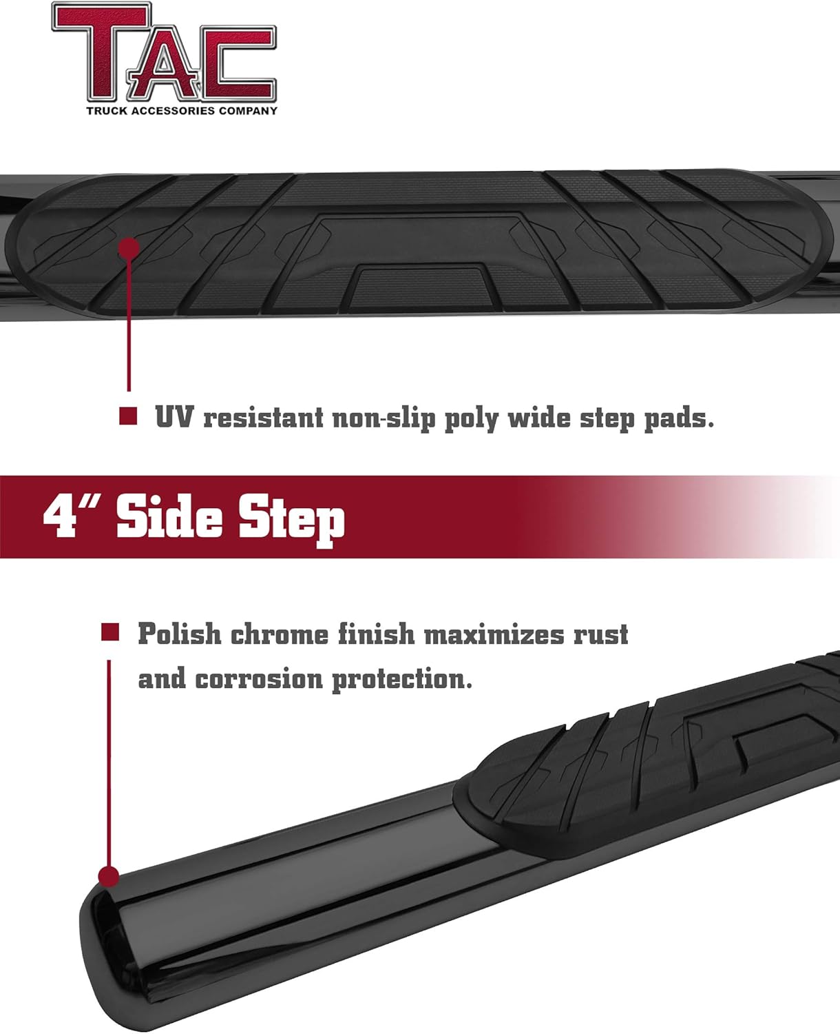 Black Oval Side Bars Running Boards for Toyota Tacoma Access Cab X292