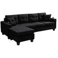 Black L-Shaped Upholstered Sofa Bed with Reversible Chaise H199184