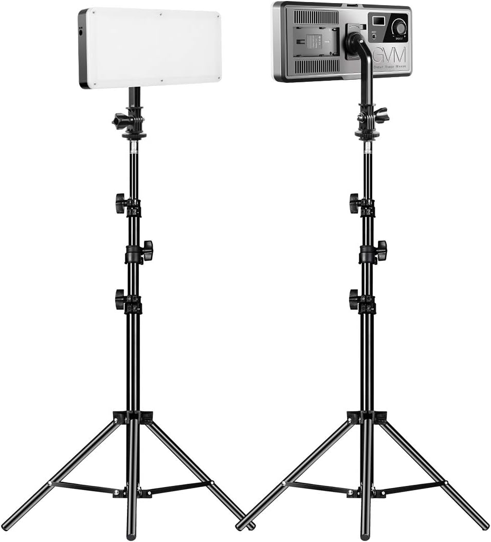 2Packs Bi-Color LED Video Light Panel with Tripod Stand Q5638